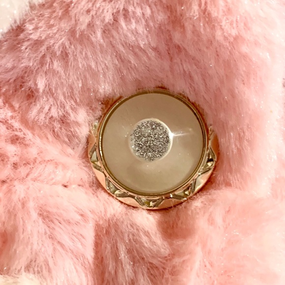 🎉HP🎉Gorgeous Pink&White Faux Fur Gem/Flower Coat - Picture 4 of 8